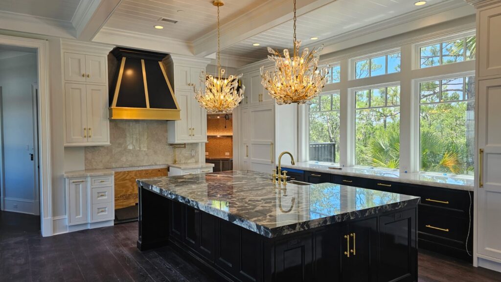 Leathered and Honed Finish Countertops in Charleston